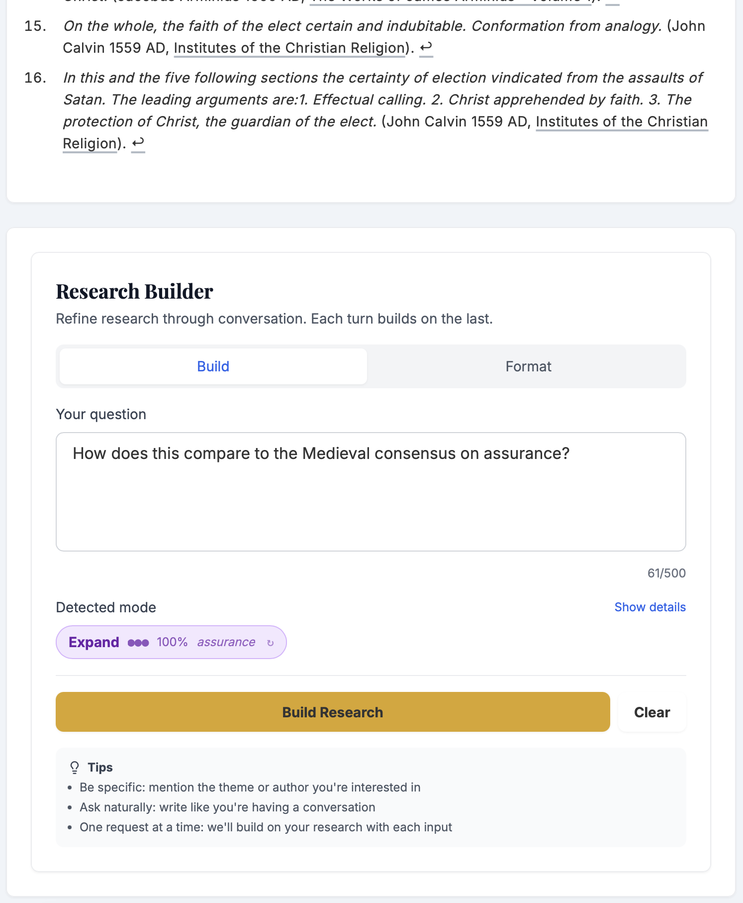 Ignaria theology research software — Church Fathers primary sources interface
